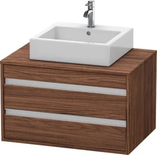 Duravit Ketho Konsolenwaschtischunterbau wandhängend Nussbaum dunkel Matt 800x550x496 mm - KT6654021 KT665402121