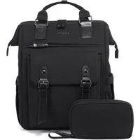 LuxusKollektion Laptoprucksack Großer Laptop Rucksack Damen 17 Zoll Schwarz: Wasserdicht