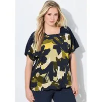 Ulla Popken T-Shirt T-Shirt Oversized Carré-Ausschnitt Halbarm