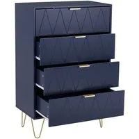UEV Kommode mit 4 Schubladen, Sideboard für Schlafzimmer,Wohnzimmer (Mehrzweckschrank aus Holz, 60 x 34 x 91 cm), Aufbewahrungskommode, Schrank für Wohnzimmer,Schlafzimmer,Flur