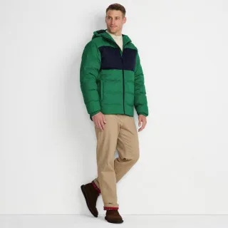 Daunen-Steppjacke mit Kapuze für Herren, Herren, size: regular, Grau, Polyester/Nylon/Daunen, by Lands' End