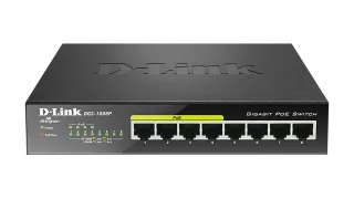 D-Link DGS-1008P 8-Port Unmanaged PoE+ Gigabit Switch (8 Anschlüsse mit 10/100/1000 Mbit/s 4 davon mit PoE-Unterstützung 60W PoE Kapazität Plug & Play lüfterlos Metallgehäuse)