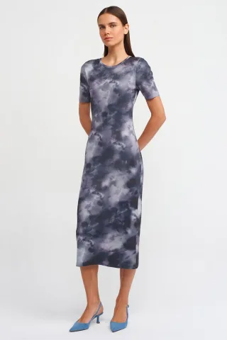 Tie-Dye Bodycon Midi-Kleid