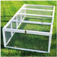 Zooprinz Freigehege Rabbit Run Hasen Kaninchen Auslauf Gehege, 100x48x181 cm, klappbar, wetterfest, winterfest, weiß