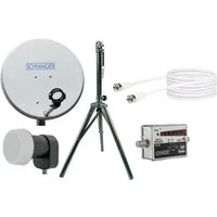 Schwaiger SATSET440 SAT-Antenne (42 cm, Stahl, Single LNB, hellgrau)
