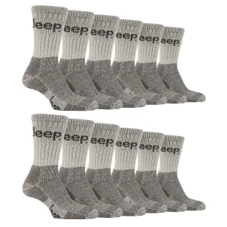 12 Paar Herren Luxuriöse Gepolsterte Baumwoll-Wandersocken