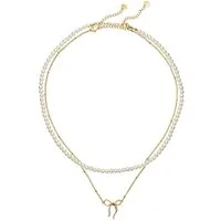 LASCANA Schmuckset Edelstahlketten Set (Set, 2-tlg., Künstliche Süßwasserperlen), 2-teiliges Halsketten Set