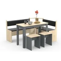 VCM Essgruppe Eckbankgruppe Sitzgruppe Esal Maxi, (Set, 6-tlg., 1x Esstisch 2x Hocker 2x Sitzbank)