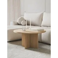 Selsey Couchtisch OVO, Couchtisch rund mit Holznachbildung, 76 cm