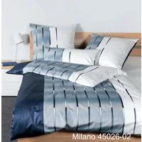 Janine Kissenhülle Mako-Satin Kissenhülle Kiss. 80x80 MILANO blau, (1 Stück), Kissenbezug für Dekokissen Zierkissen Kissenhülle