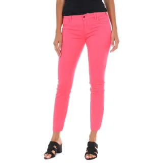 Lange Denim-Hose aus elastischem Stoff 10DBF0525-G291 Frau