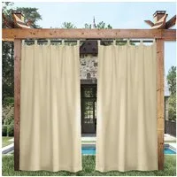 BTTO V&G Gardine Outdoorgardine Blackout Vorhang Wasserdicht (4 St), Lichtschutz, Balkon Vorhang mit Magic Tape