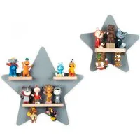 Boarti Wandregal Regal Holz Stern Kinder Toniebox Tonies Figuren, 2-tlg., BOARTI Wandregal Stern 33x33x5 cm Holzwerkstoff