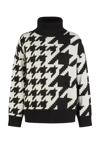Marc Aurel - Pullover im Hahnentritt-Muster black varied - Gr. - 38