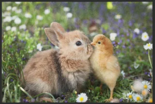 Fussmatte Küken und Hase 4537 | Größe: 60 cm x 45 cm