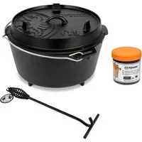 Petromax Schmortopf Petromax Feuertopf Dutch Oven Set Pflegepaste Deckelheber FT9