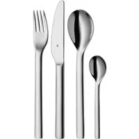 WMF Besteck-Set Nuova (4-tlg), 1 Personen, Cromargan® Edelstahl Rostfrei 18/10, 4-tlg., Cromargan Edelstahl rostfrei 18/10, Geschenkverpackung
