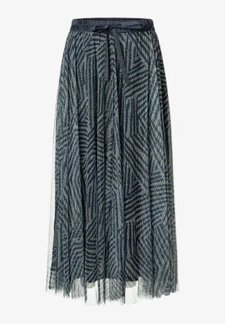 MORE & MORE - Meshrock mit Print blau - Gr. - 38