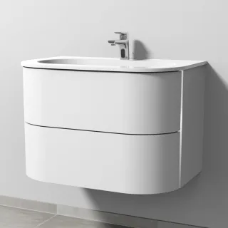 Sanipa 4balance Keramik-Set mit 2 Auszügen, Weiß-Matt, DL40201 DL40201