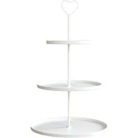 Meinposten Dekoetagere Etagere Paris 48x30 rund Metall 3-Stöckig Vintage Muffin Herz