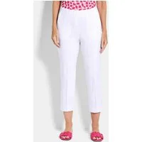GOLDNER Stretch-Hose Kurzgröße: Elegante 7/8-Hose mit Biesen Stretchhose mit Schlupfbund, Eingriffstaschen und 7/8-Länge