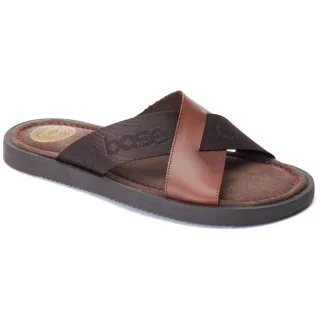 Base London Webb Herren Sandalen Aus Gebranntem Braunem Leder