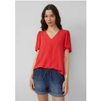QS Kurzarmbluse Bluse Feminine Kurzarmbluse aus Viskose