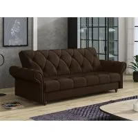 MIRJAN24 Schlafsofa Bona, mit Bettkasten und Schlaffunktion, Holzfüße in der Farbe Schwarz, 240x90x90 cm