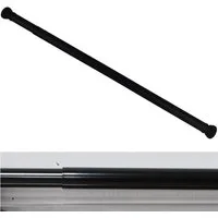 Ekershop Duschvorhangstange Alu Schwarz Duschstange 140 - 250 cm Teleskopstange Klemmstange, Ø 28 mm, ausziehbar, kürzbar, Aluminium, für Duschvorhang ohne Duschvorhangringe, Antirutsch Pet, ohne Bohren