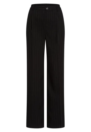 Marc Aurel - Bundfaltenhose mit Nadelstreifenmuster black varied - Gr. - 42