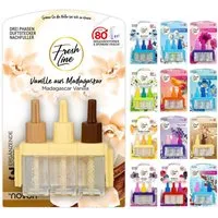 Fresh Line Raumduft Nachfüllflakons, 3 x 7 ml – Für elektrische Duftstecker, Geeignet für elektrische Duftstecker – für Wohnräume und Büro