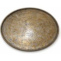 finehomegarden Dekotablett Tablett Messing Optik Ø30cm Rund Dekotablett Metall Deko (1 St), Wohnaccessoire Kerzen & Dekoration Serviertablett im Vintage-Look