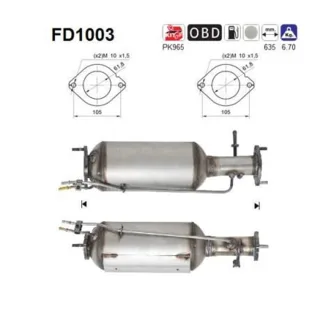 AS Dieselpartikelfilter Ford C-Max Focus 2 Mondeo 4 S-Max Volvo 2,0 TDCi