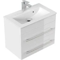 Magnolia Home Waschtisch Badmöbel Mars 600 SlimLine SoftClose weiss hochglanz