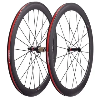 [EU Direct] CSC UCI Certified 700C Road Carbon Wheelset, 50mm Deep 23/25mm Width Rim Brake Wheels, Ceramic Bearing Clinc