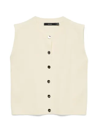 VERO MODA - VMGOLD SL O-NECK BUTTON VEST BOO Birch - Gr. - S