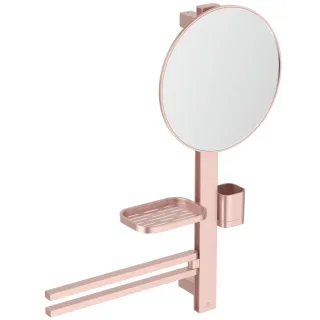 Ideal Standard Beauty Bar Accessoires-Kombi. Alu+ M700 mit Spiegel d:320mm Rose, BD588RO BD588RO