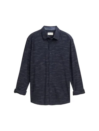 Tom Tailor - Regular Fit Hemd mit Streifenmuster dark navy varied cross stripe - Gr. - XL