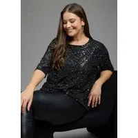 Laura Scott CURVE 3/4-Arm-Shirt Große Größen in figurumspielender Passform, hüftbedeckende Länge