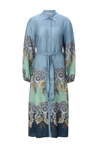 Rich & Royal - Printed Placeprint Midi Dress midnight blue - Gr. - 38