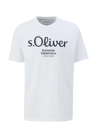 s.Oliver Red Label - T-Shirt mit Label-Print weiß - Gr. - L