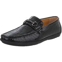 Coolwalk Eleganter Mokassin mit Kroko-Prägung für Herren Slipper (90112461) Flach Slipper in Schwarz