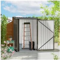 Outsunny Gerätehaus Gartenschuppen mit Pultdach, abschließbar, BxT: 100x103 cm, (Gartenschrank, 1 St., Geräteschrank), für Garten, Braun