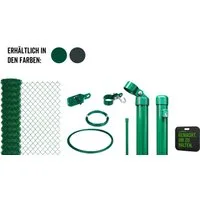 Alberts Zaun Alberts 697020 Maschendrahtzaun als Zaun-Komplettset, zum Einbetoniere, Maschendrahtzaun-Komplettset Drahtzaun mit Kniekissen, zum Einbetonier