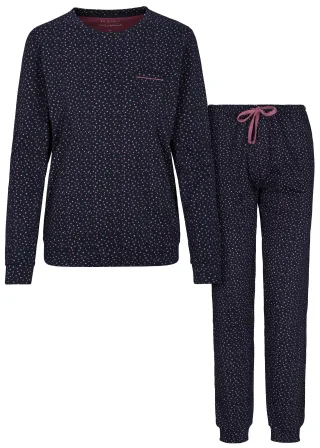 IN LINEA - Da.-Pyjama Interlock indigo hearts - Gr. - 48