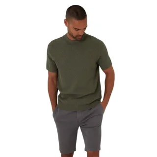 Threadbare - T-Shirt für Herren, Rippenstrick, Regulär (Dunkler Salbei)