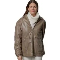 Jilani Lederjacke Camelia Jilani Collection - Damen Lederjacke Lammnappa Oversize dark sand