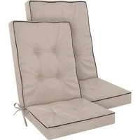 Aspero Sitzauflage 2 Premium Hochlehner Stuhlauflagen Alicante, Gepolsterte und wasserdichte Outdoor Auflage