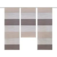 HOME WOHNIDEEN Schiebegardine 55983 3-TLG. Fensterset GABI Querstreifen halbtransparent 80x30, 60x30 (1 St), halbtransparent, Polyester