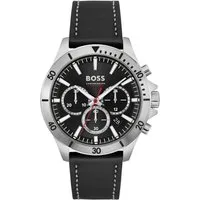 BOSS Chronograph TROPER 1514055, Quarzuhr, Herrenuhr, Armbanduhr, Stoppfunktion, Lederarmband